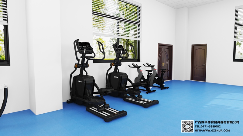 128m²企事业单位健身房解决方案-有氧器材